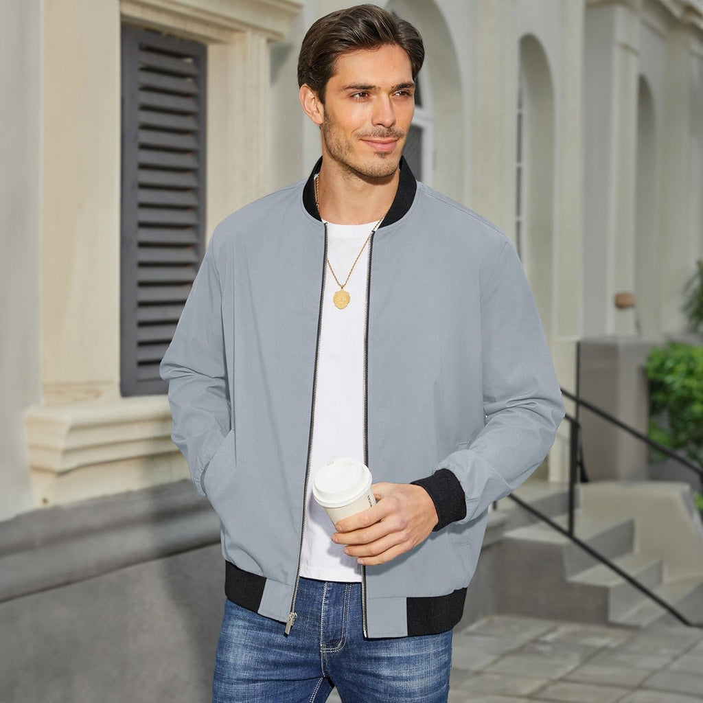 Bomber Jacket Lightweight Zip Windbreaker