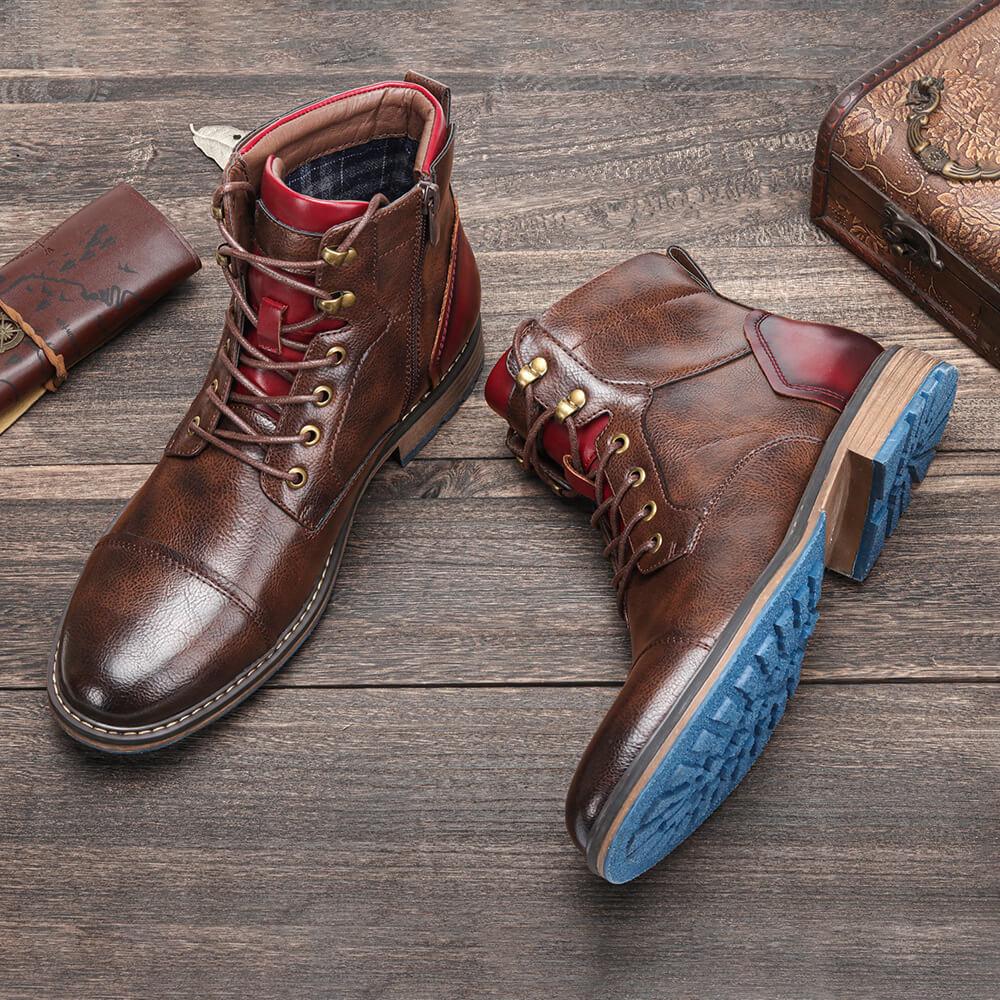 Boots Lace Up Side Zip Classic