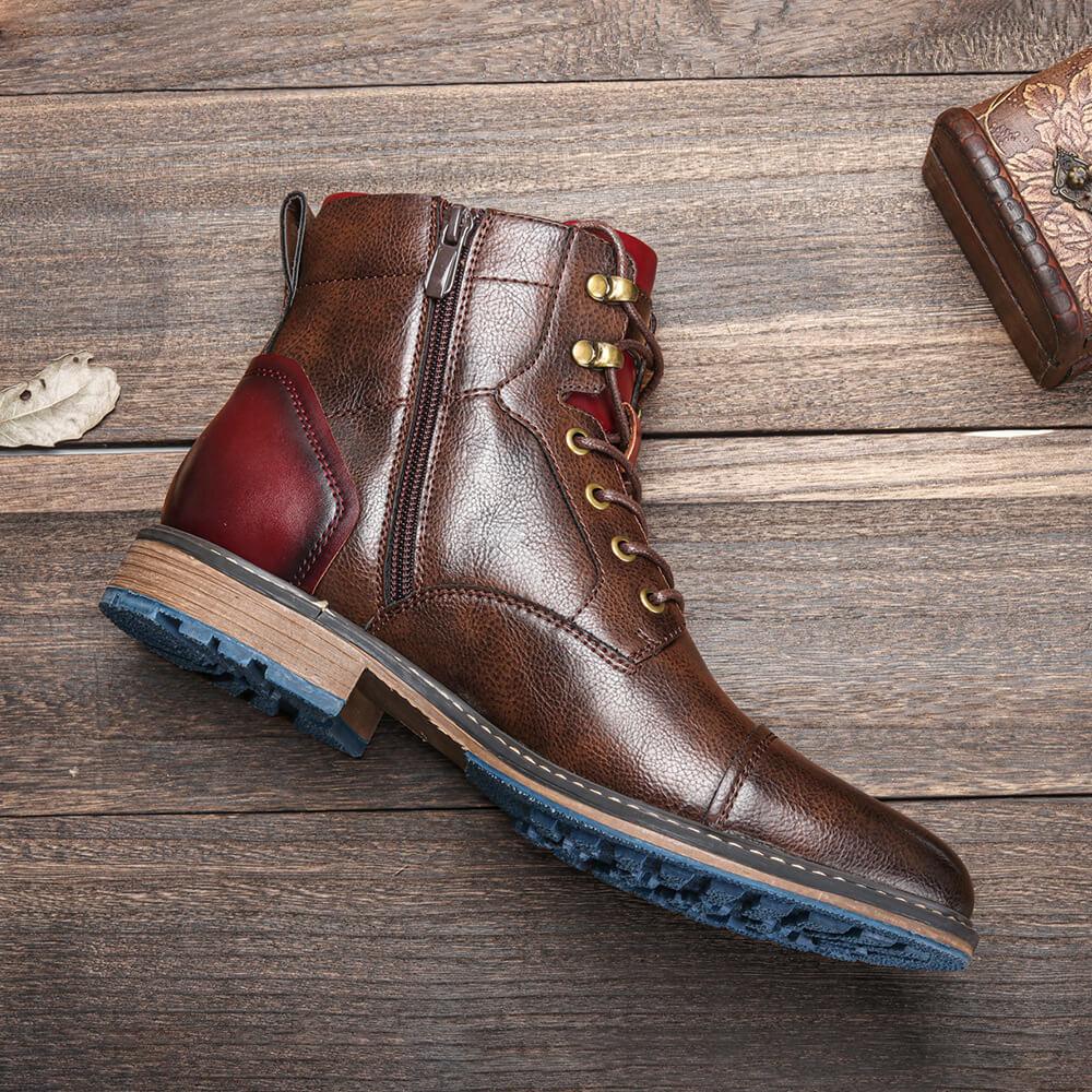 Boots Lace Up Side Zip Classic