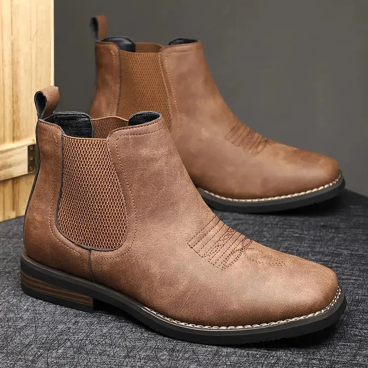 Chelsea Boots Western Stitch Slip-On