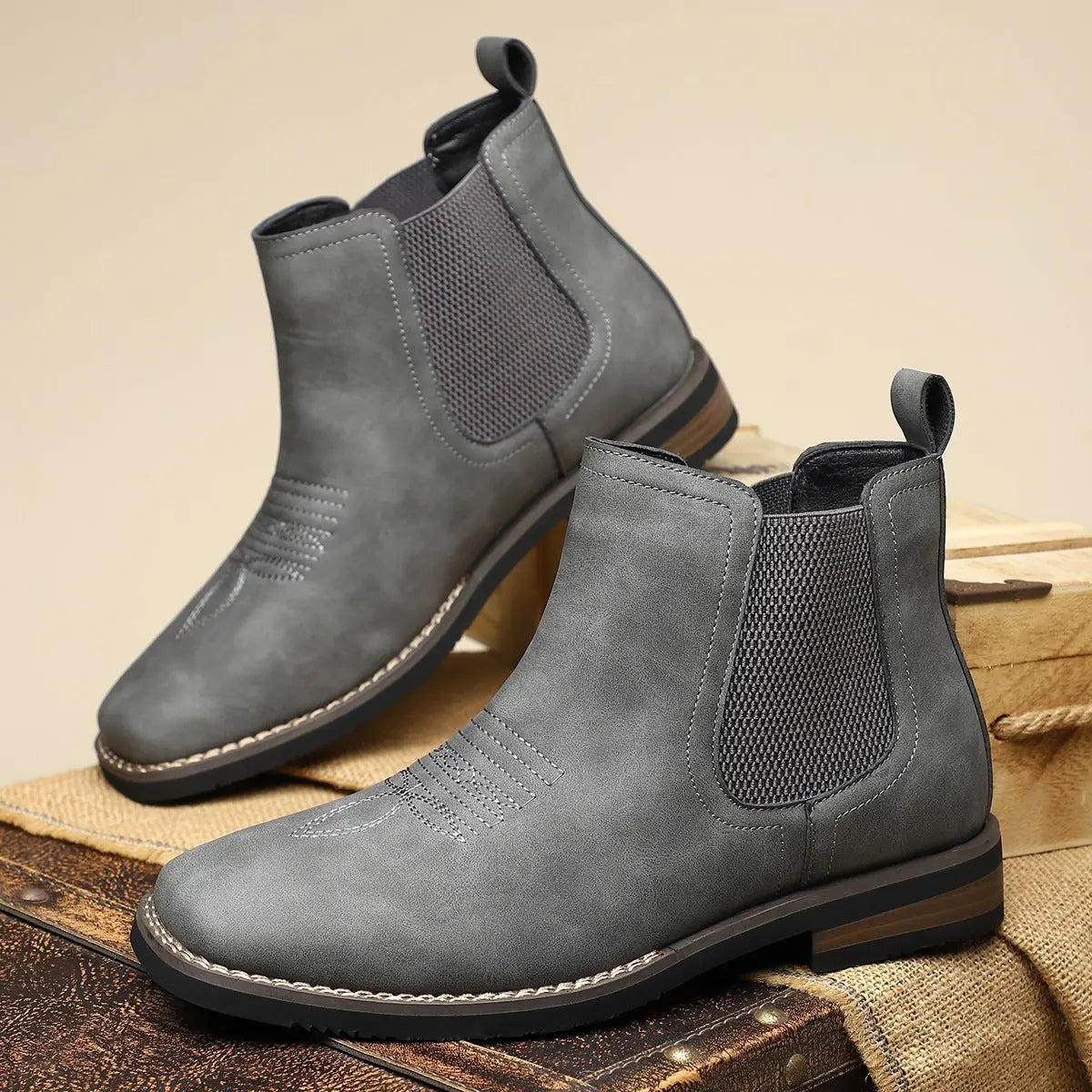 Chelsea Boots Western Stitch Slip-On