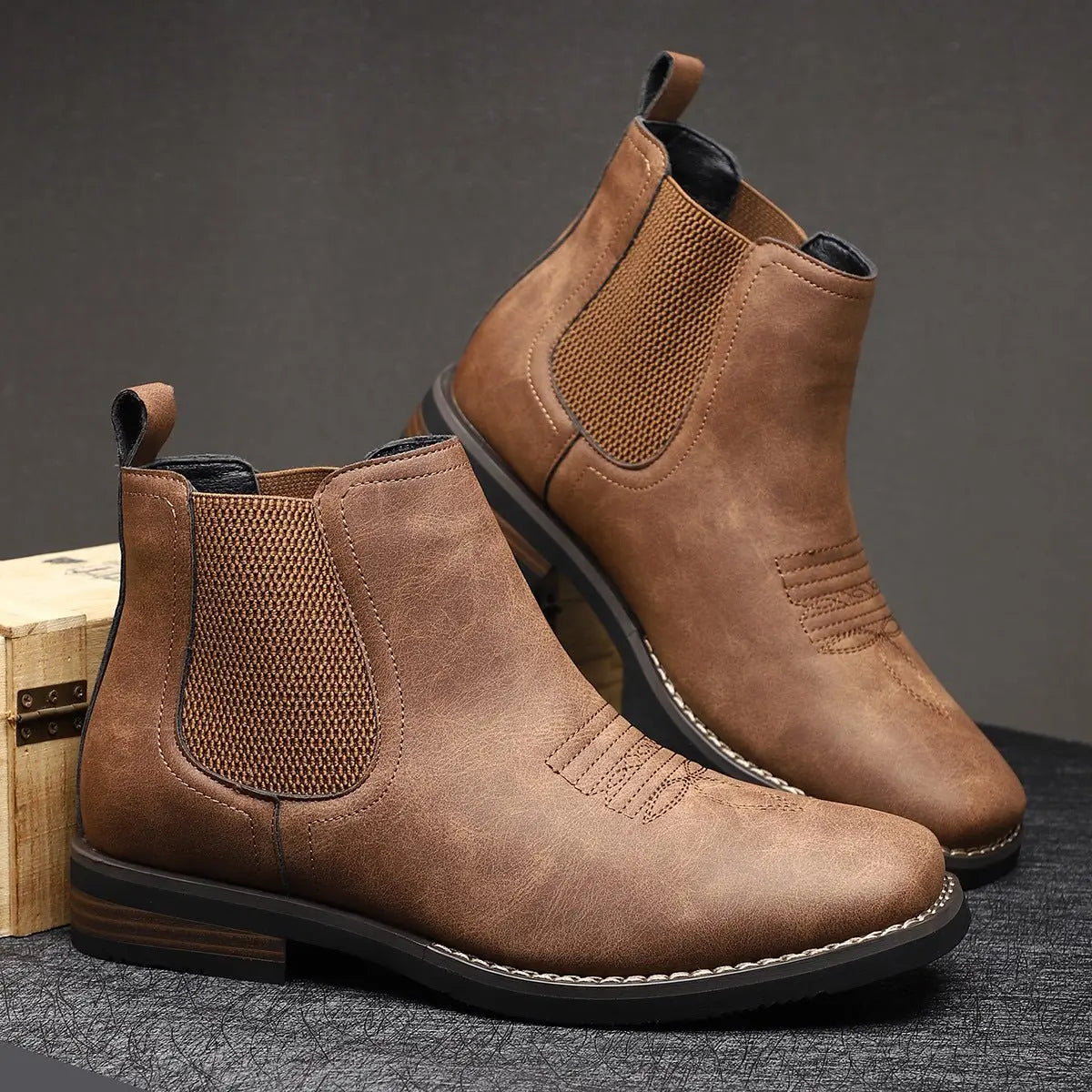 Chelsea Boots Western Stitch Slip-On