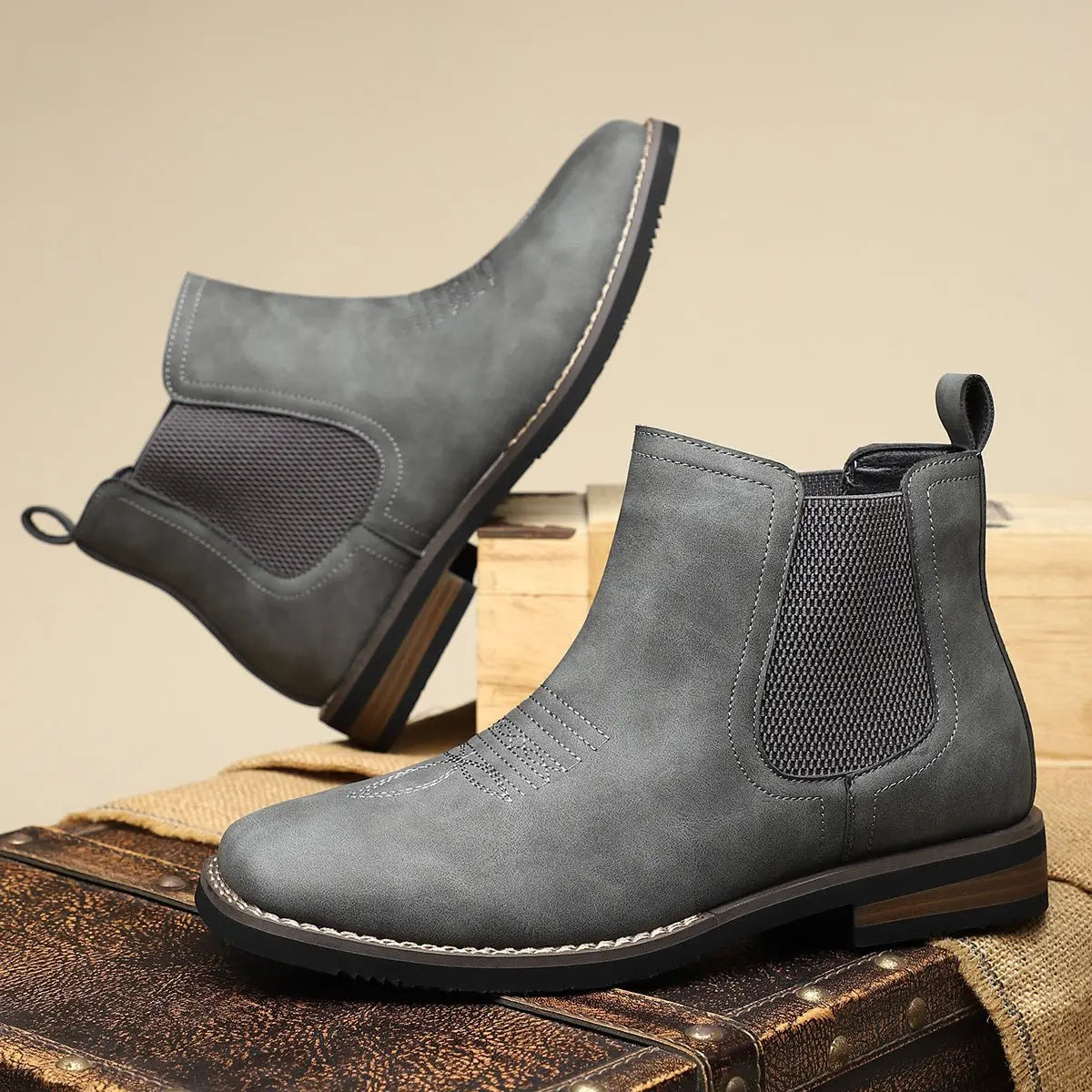 Chelsea Boots Western Stitch Slip-On