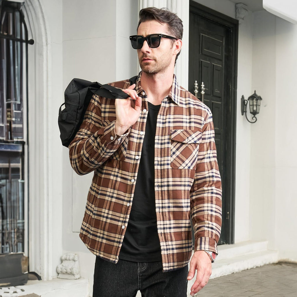 Flannel Shirt Jacket Fleece-Lined
