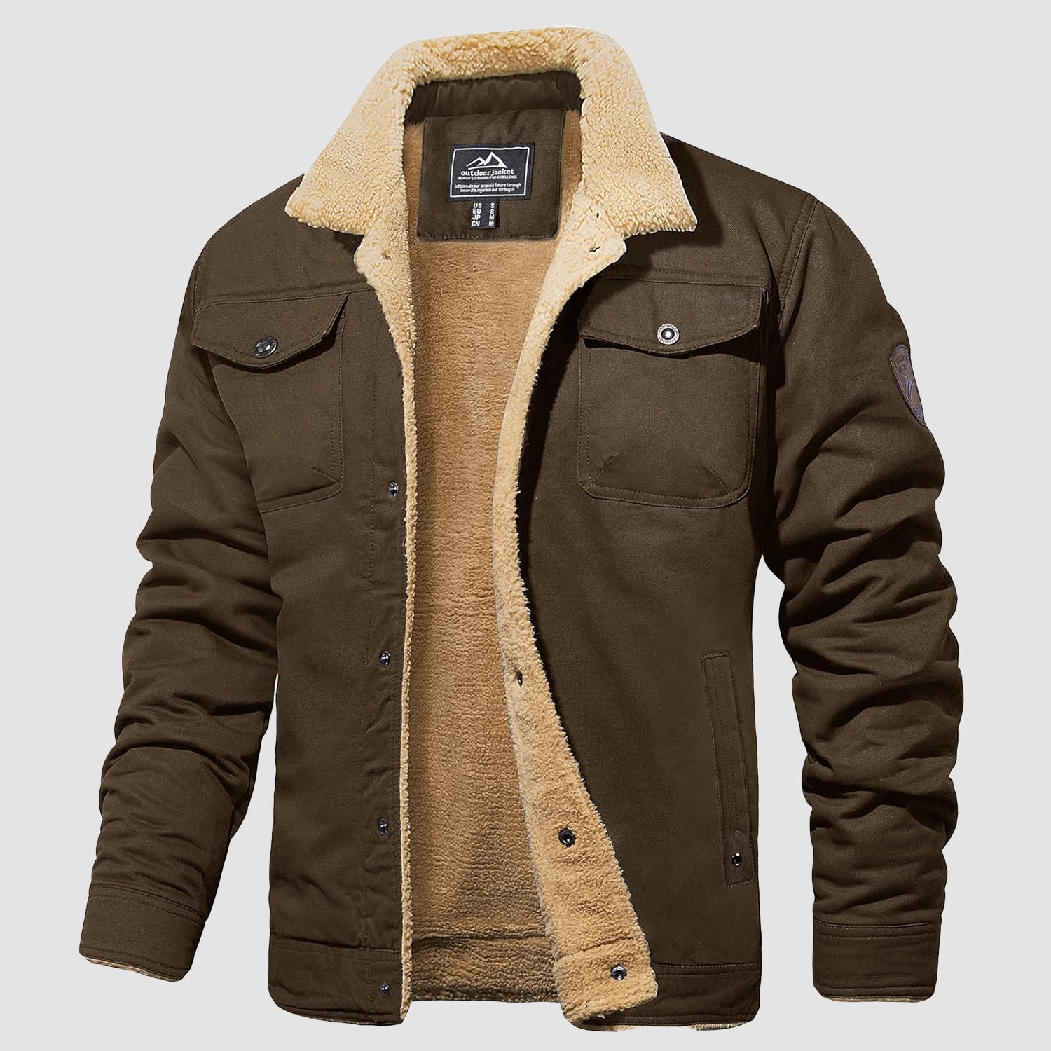 Sherpa-Lined Trucker Jacket  Cotton