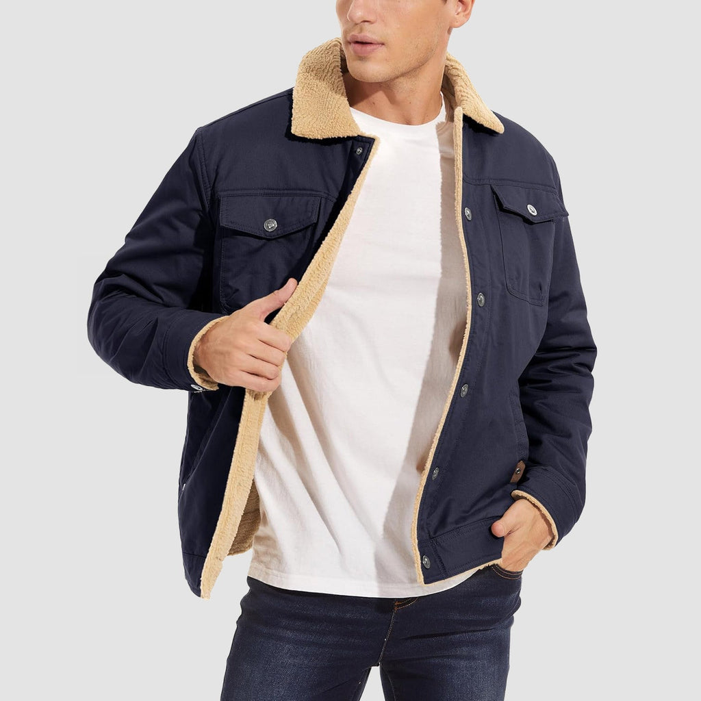 Sherpa-Lined Trucker Jacket  Cotton
