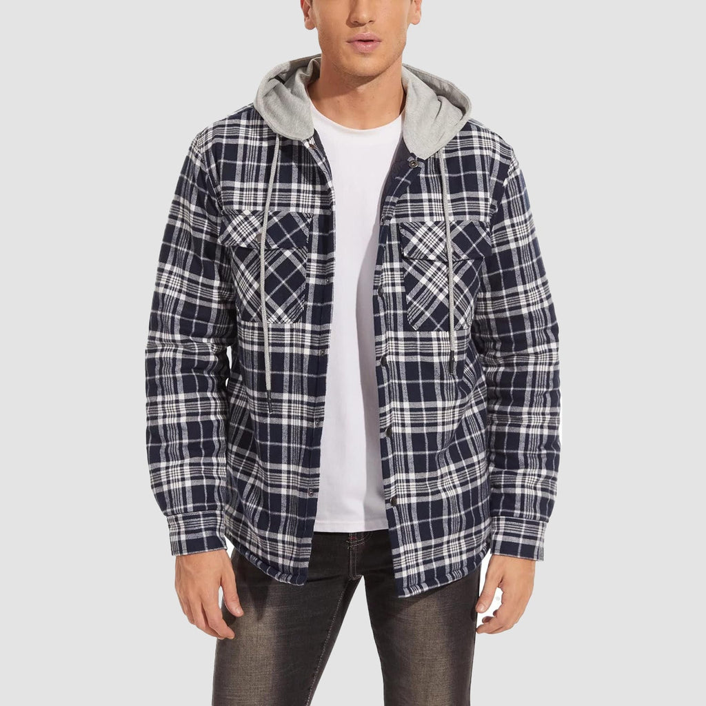 Hooded Quilted Jacket Warm Flannel Style