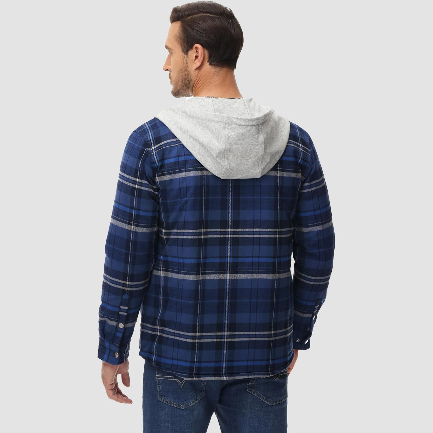 Hooded Quilted Jacket Warm Flannel Style