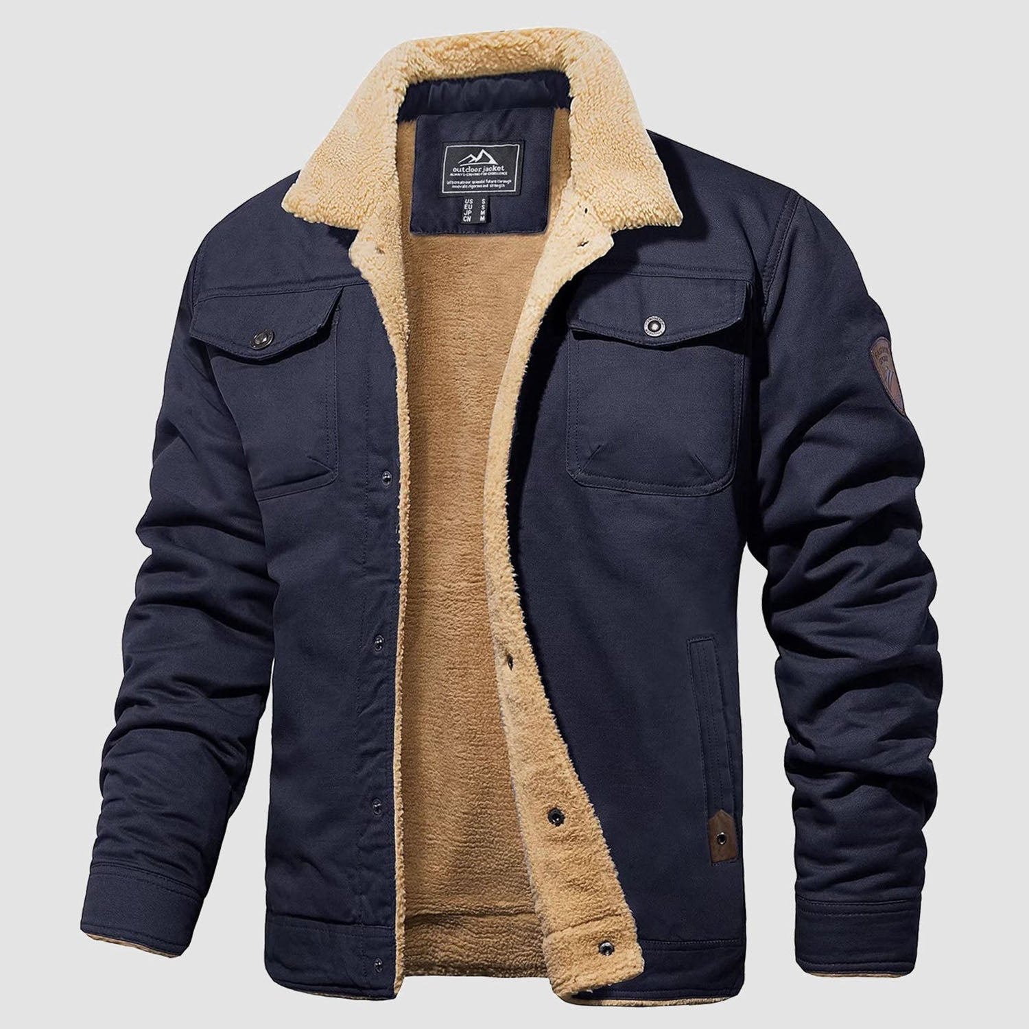 Sherpa-Lined Trucker Jacket  Cotton