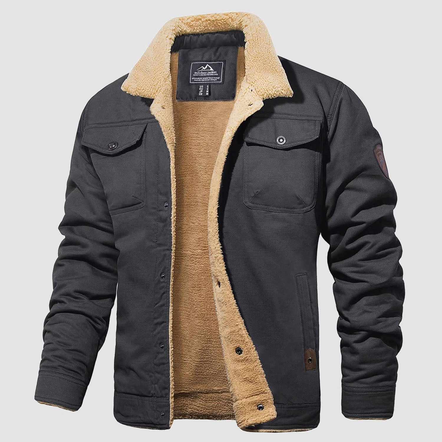 Sherpa-Lined Trucker Jacket  Cotton