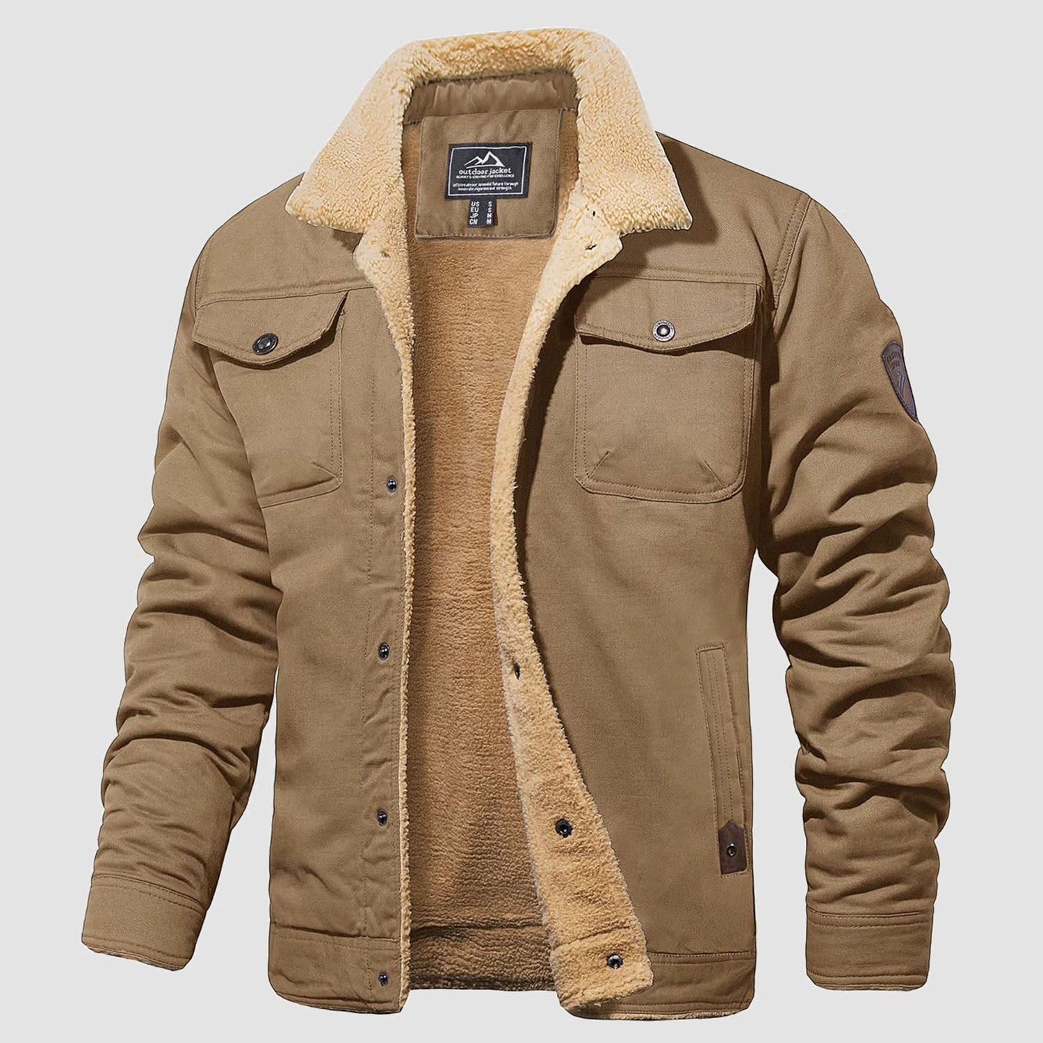 Sherpa-Lined Trucker Jacket  Cotton