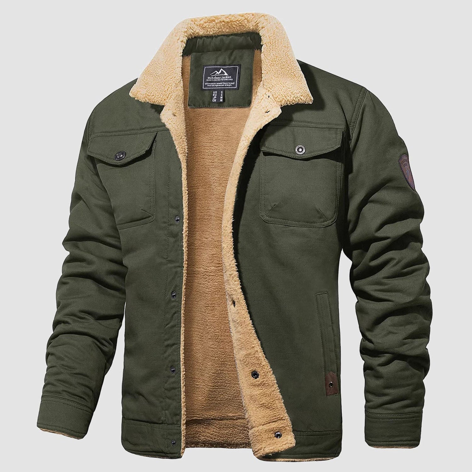 Sherpa-Lined Trucker Jacket  Cotton
