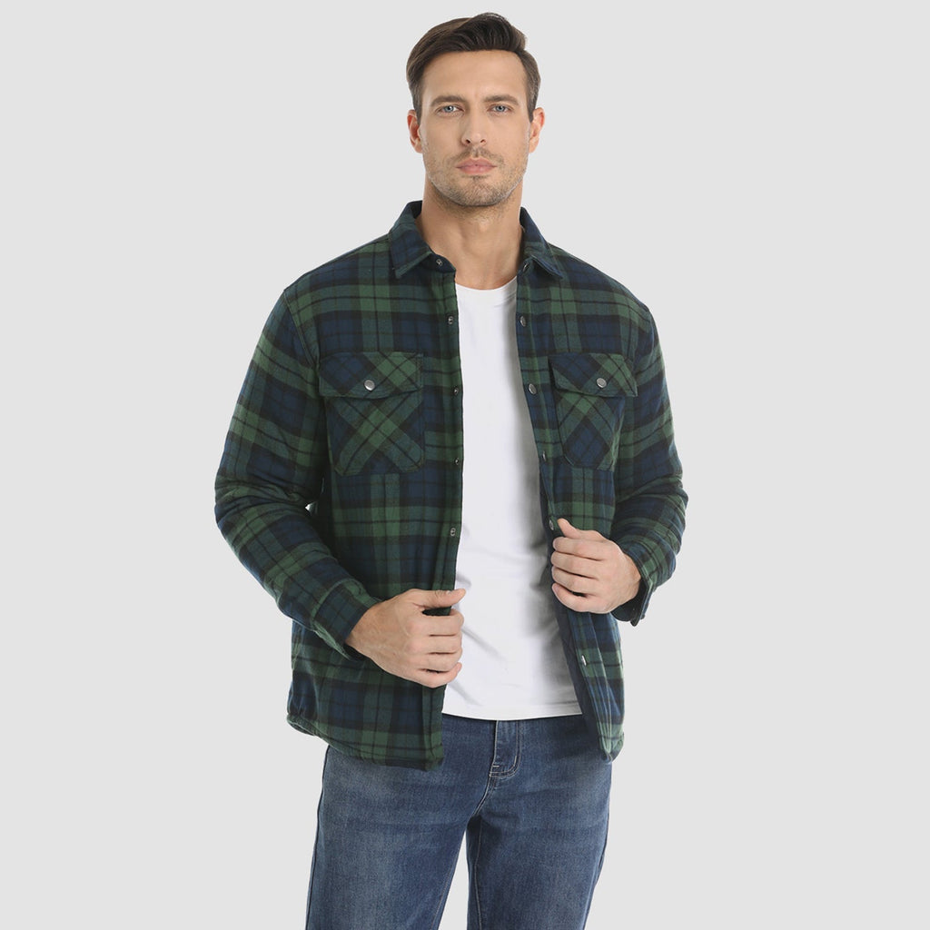 Quilted Flannel Jacket Padded Warm