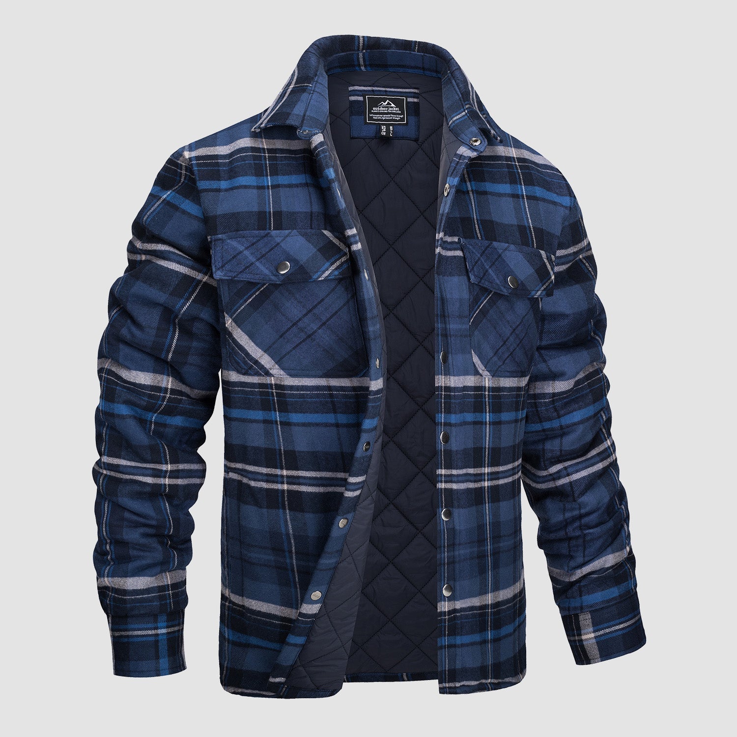 Quilted Flannel Jacket Padded Warm
