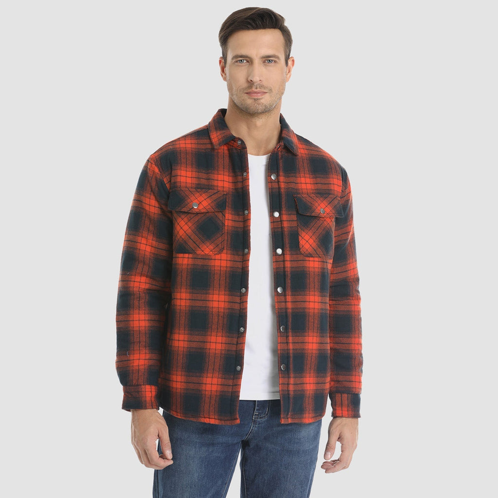 Quilted Flannel Jacket Padded Warm