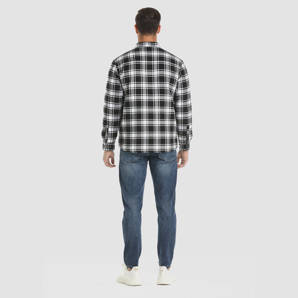 Quilted Flannel Jacket Padded Warm
