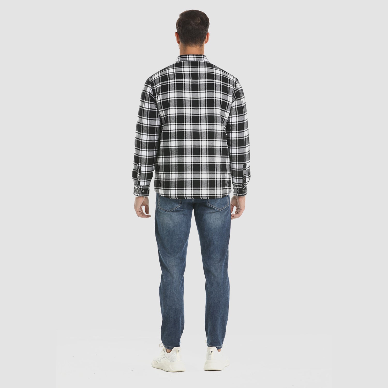 Quilted Flannel Jacket Padded Warm