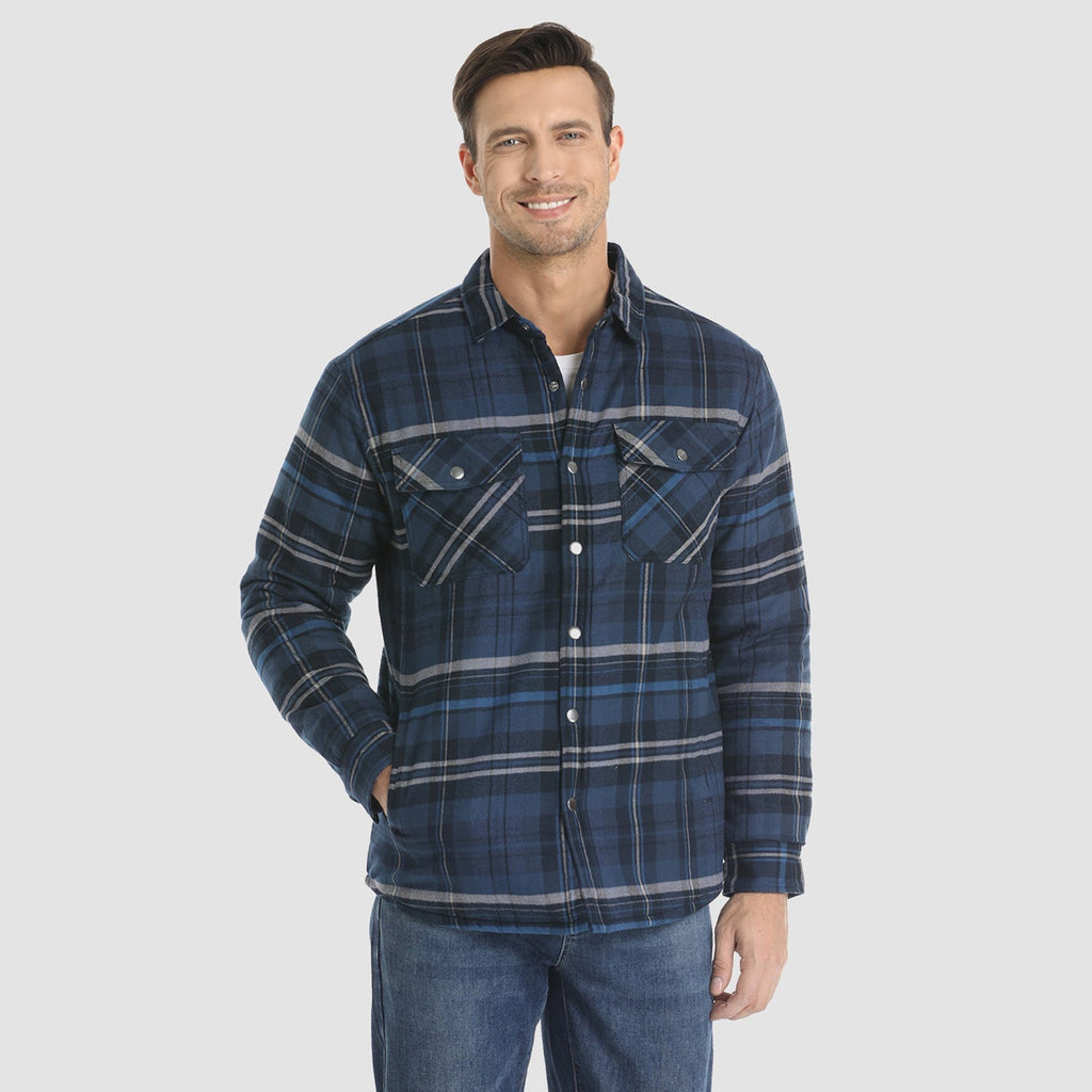 Quilted Flannel Jacket Padded Warm