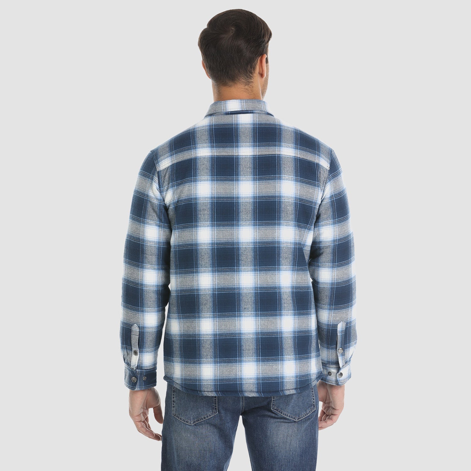 Quilted Flannel Jacket Padded Warm