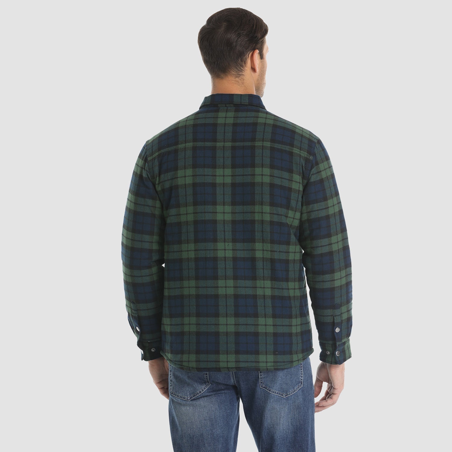 Quilted Flannel Jacket Padded Warm