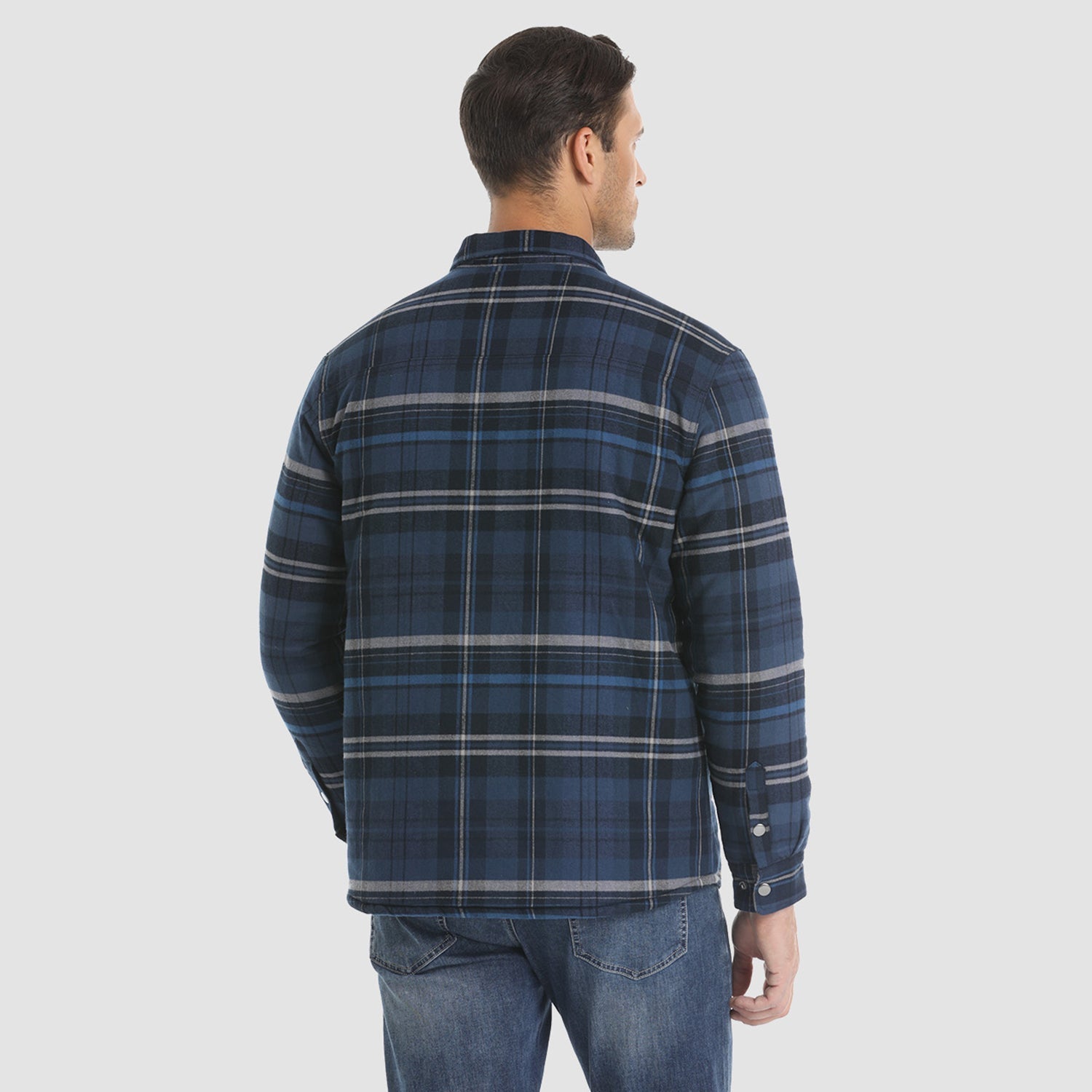 Quilted Flannel Jacket Padded Warm