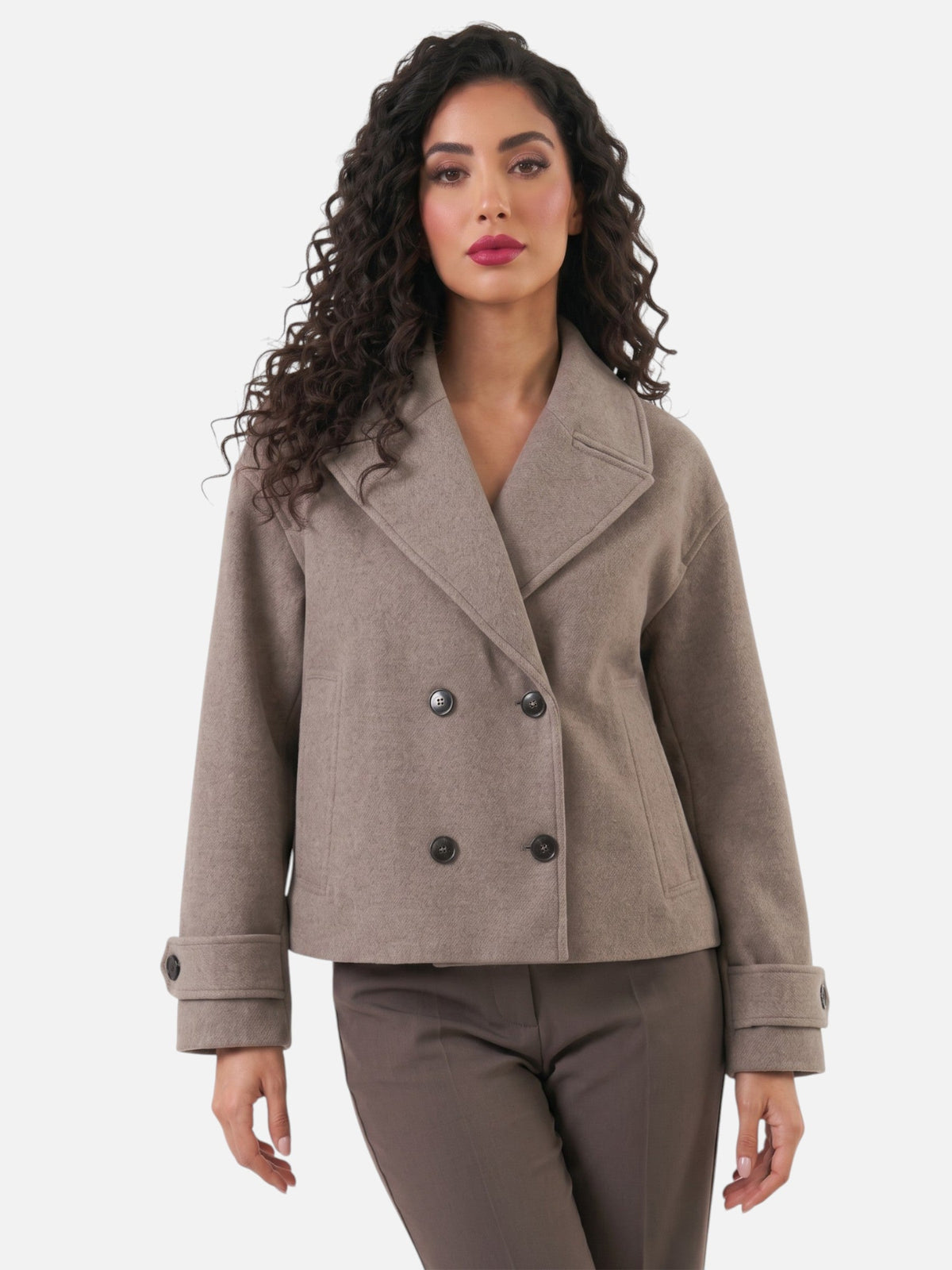 Double Breasted Trench Jacket Lapel Collar