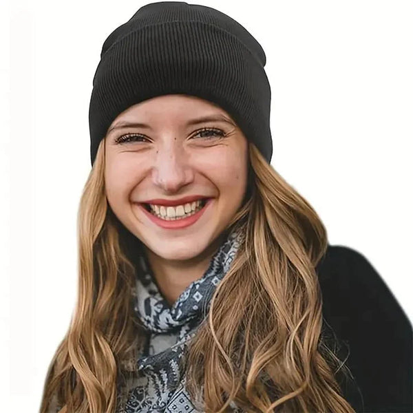 Soft Knit Beanie Hat with Lining