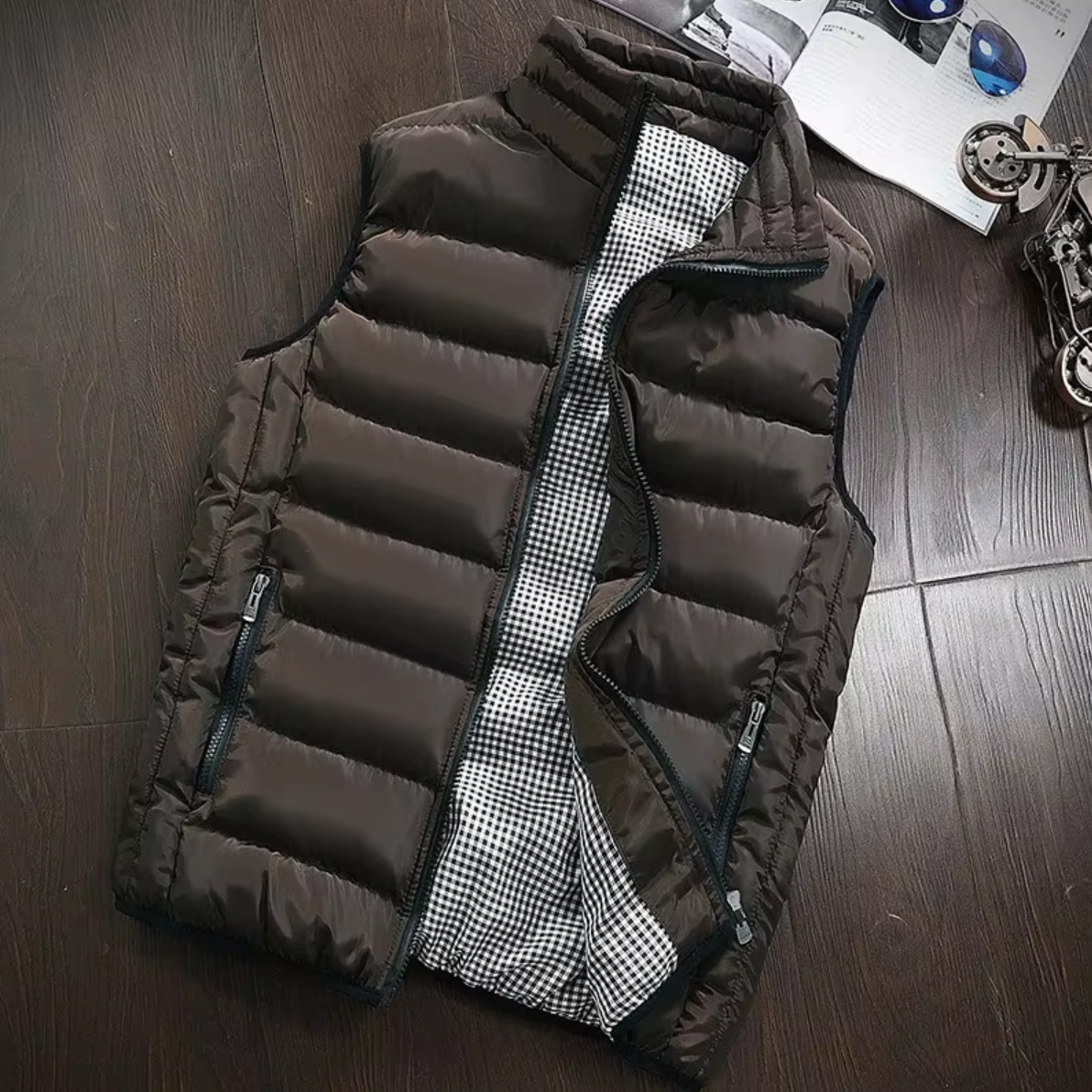 Quilted Gilet Insulated Zip Front Pockets
