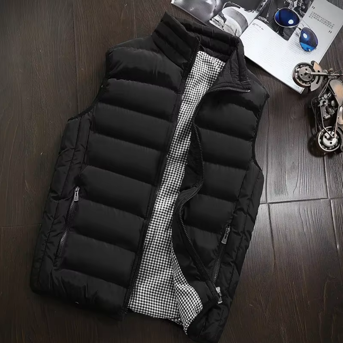 Quilted Gilet Insulated Zip Front Pockets