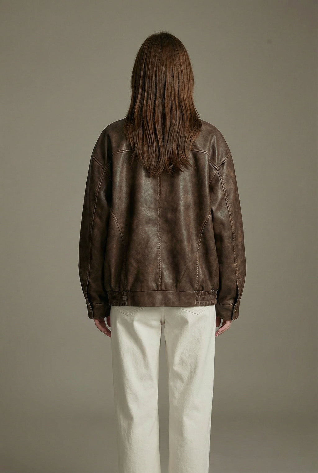 Faux Leather Jacket Oversized Vintage