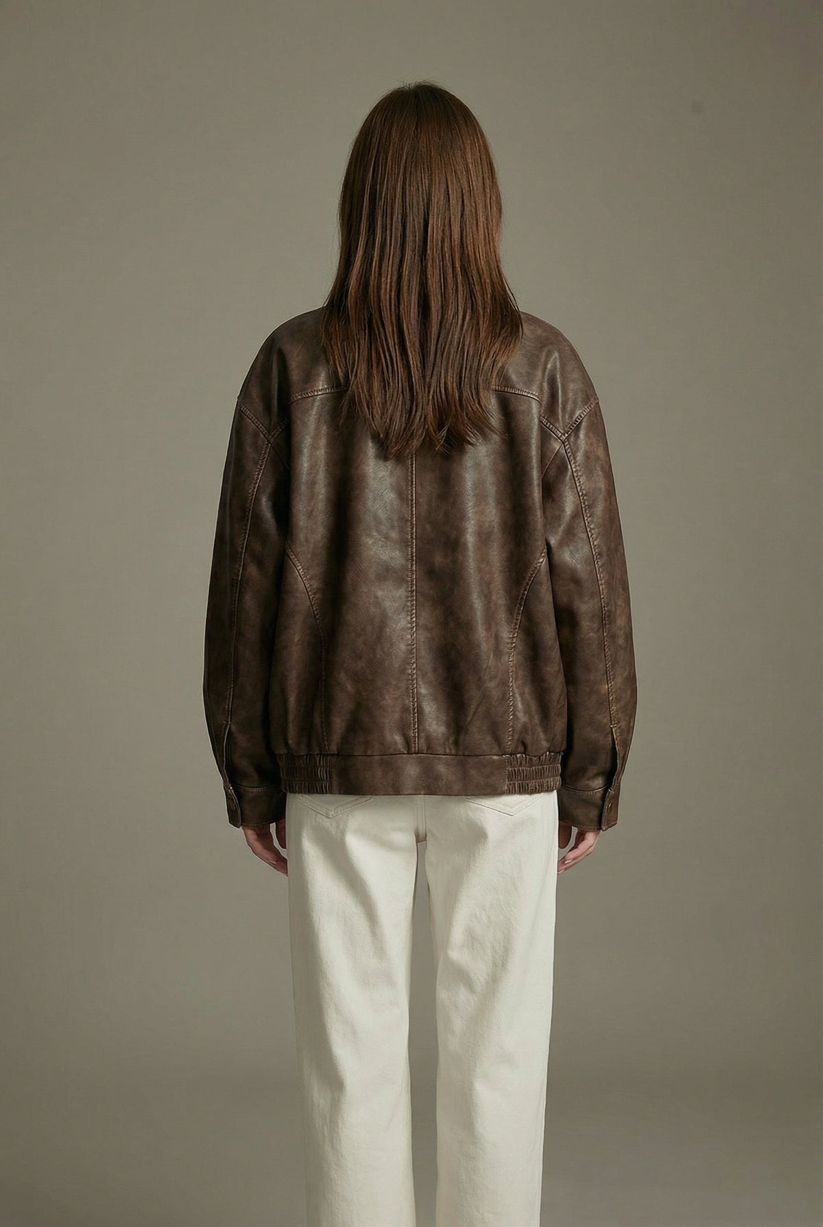 Faux Leather Jacket Oversized Vintage