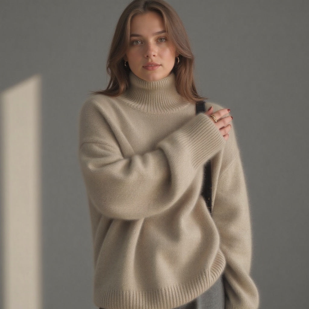 Oversized Turtleneck Jumper Soft-Knit