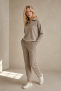 Knit Set Polo Collar Harem Trousers
