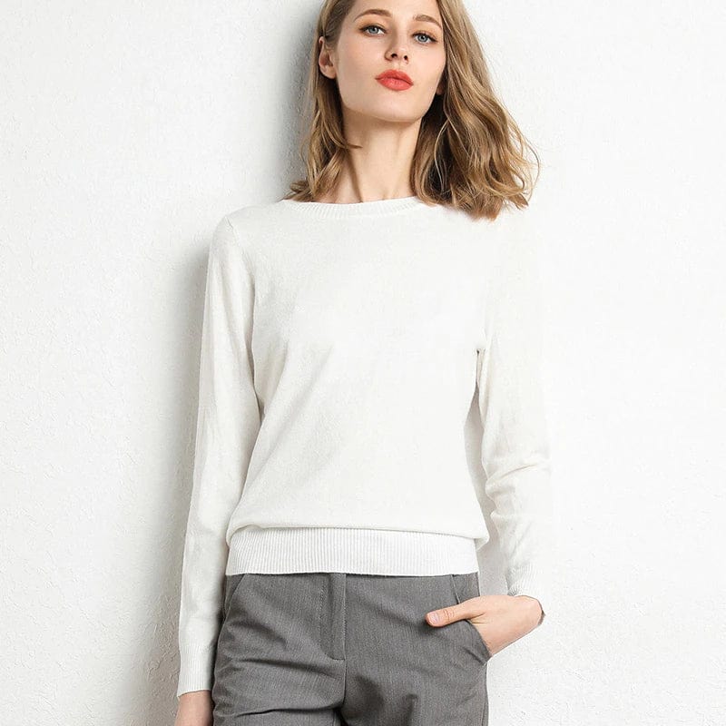 Fine Knit Jumper Round Neck Everyday