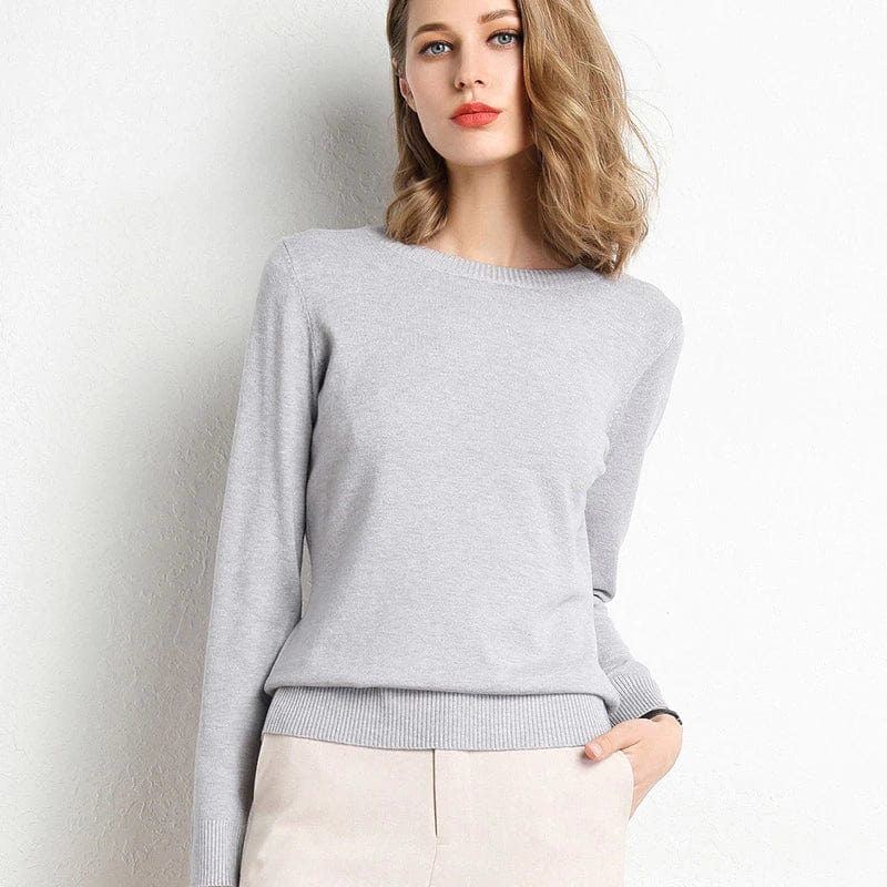 Fine Knit Jumper Round Neck Everyday