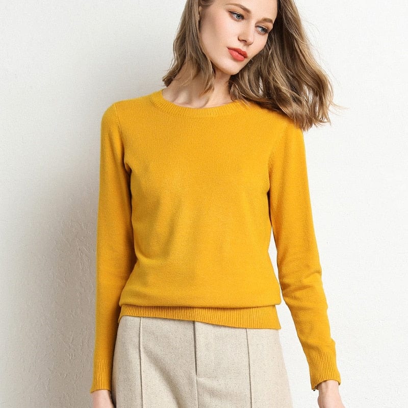 Fine Knit Jumper Round Neck Everyday