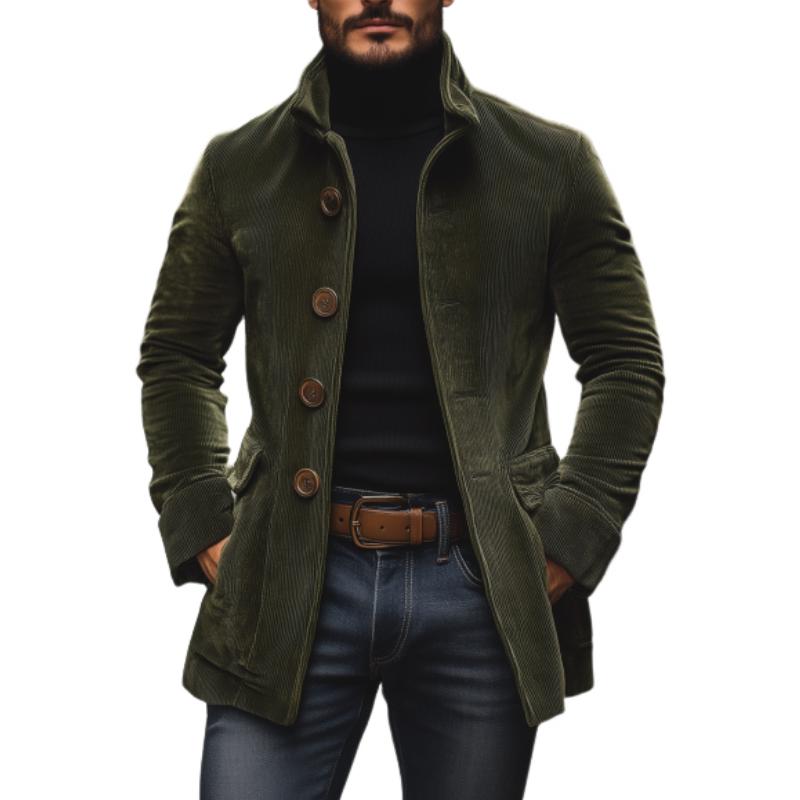 Corduroy Short Coat Stand Collar