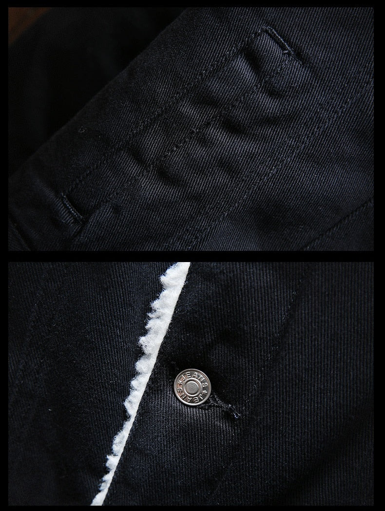 Denim Jacket Fleece Lined Button Front