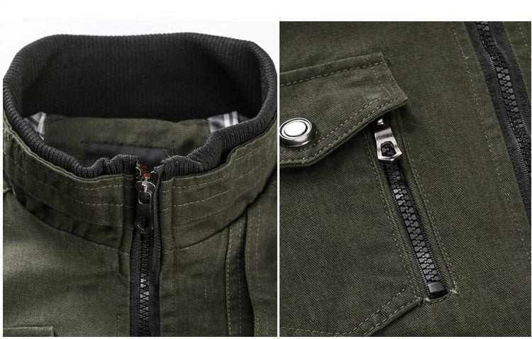 Zip Jacket Multi Pocket Elastic Cuffs