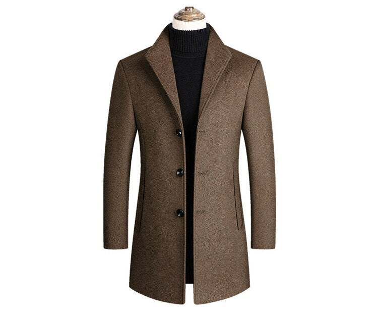 Single Breasted Overcoat Classic Collar Tailored