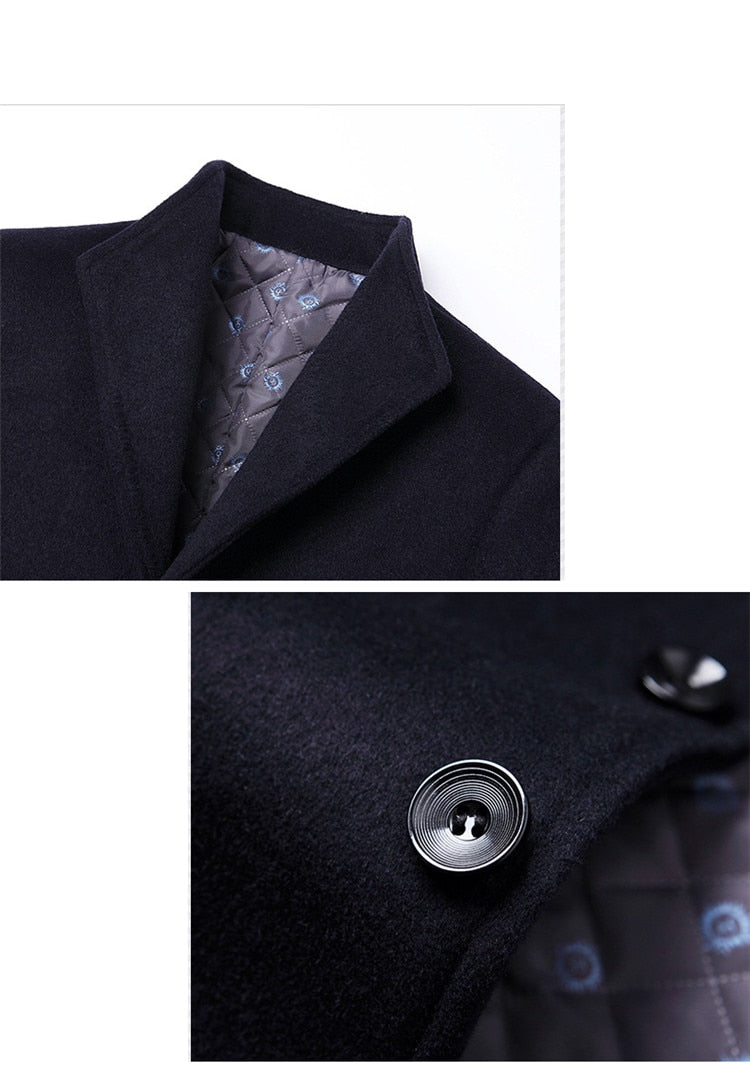 Single Breasted Overcoat Classic Collar Tailored