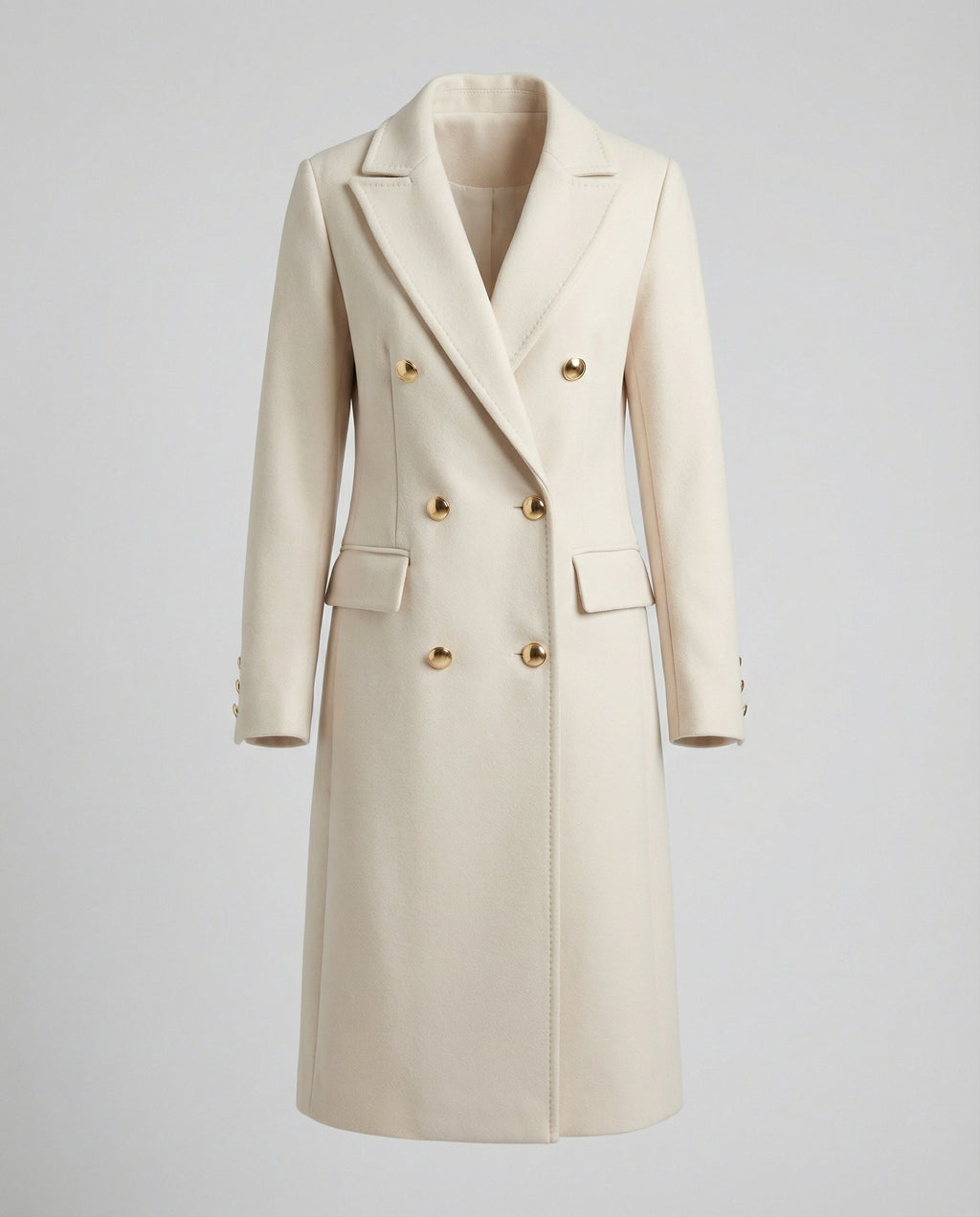 Double-Breasted Coat Structured Winter Sleeves