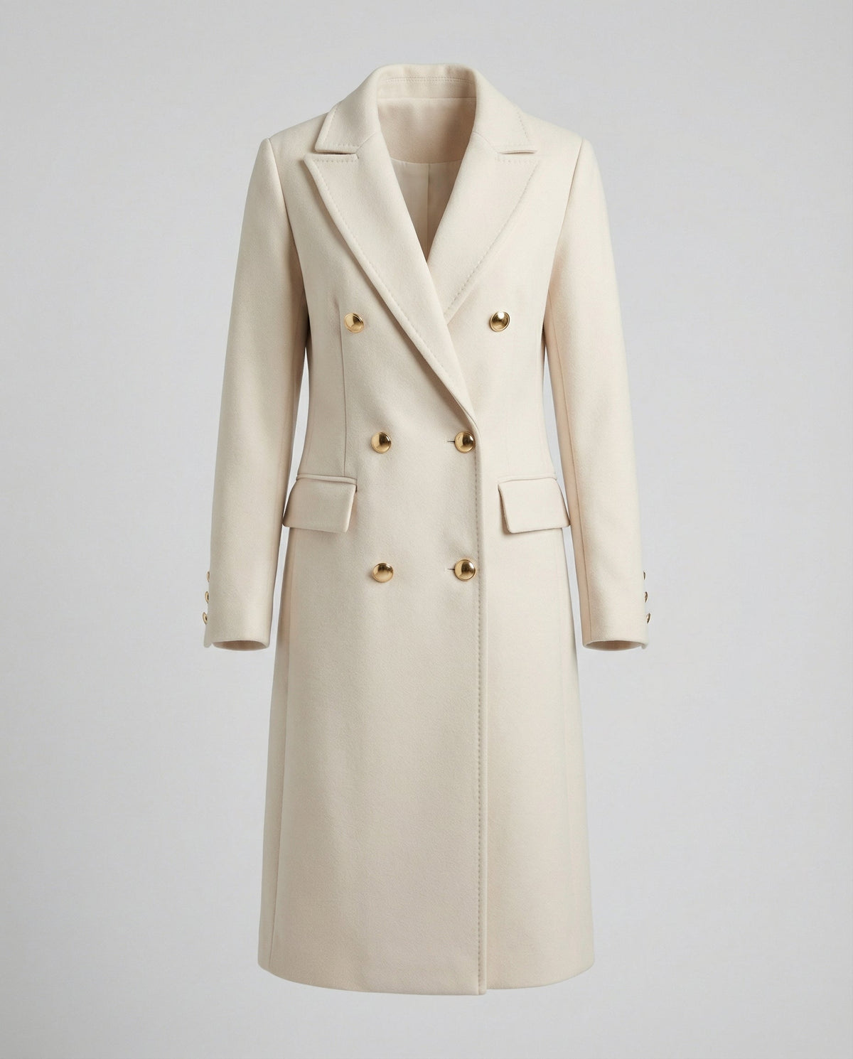 Double-Breasted Coat Structured Winter Sleeves
