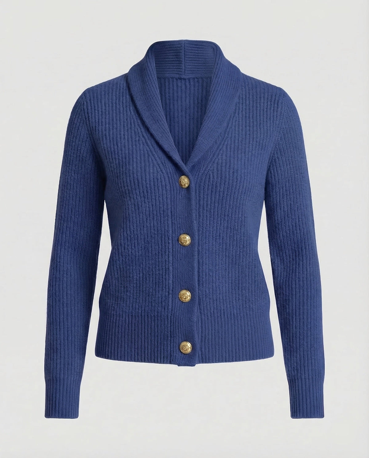 Knit Cardigan - Lapel Collar Button Front