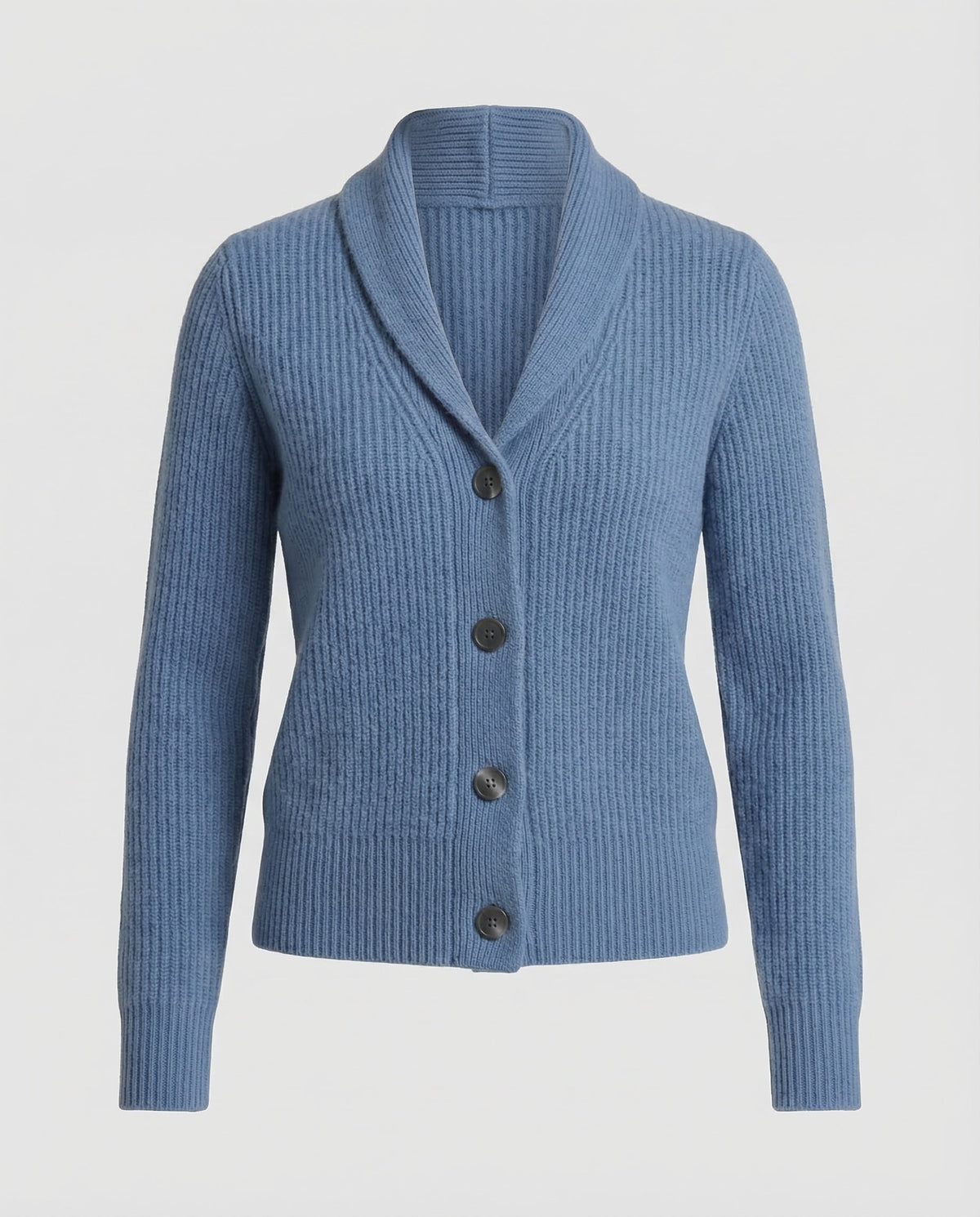 Knit Cardigan - Lapel Collar Button Front