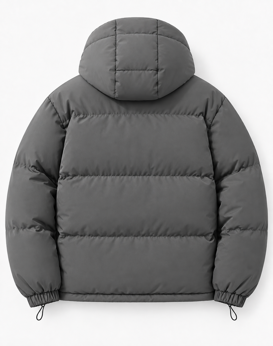 Quilted Puffer Jacket Hooded Zip Front