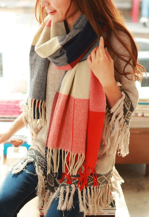 Soft-Knit Scarf Warm Oversized