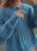 Soft knit jumper in light pink, front view