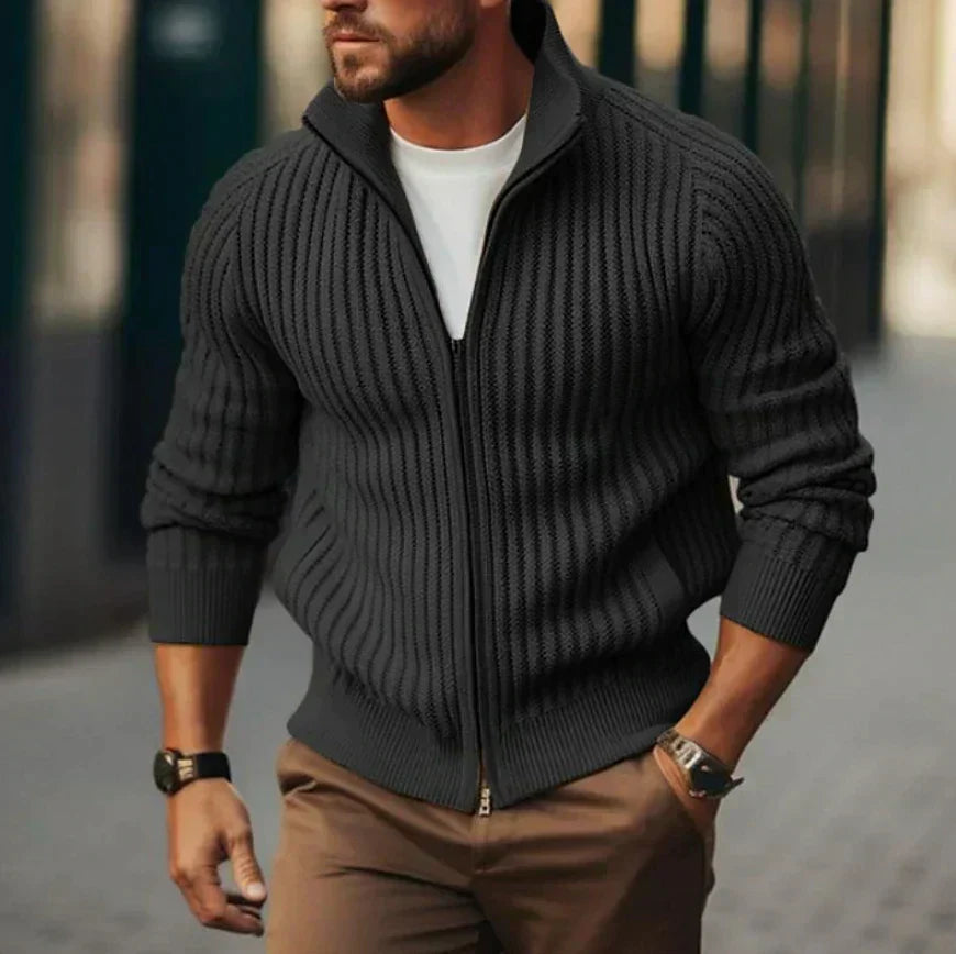 Thermal Cardigan Full Zip Classic Knit
