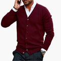 V-Neck Cardigan Button Front Knit Layer